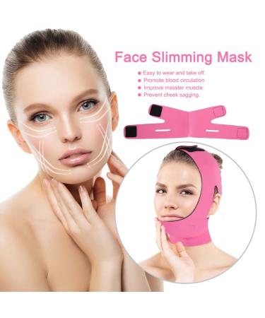 Face Slimming V Face Line Belt | Breathable Chin Lift Up Anti Wrinkle Sleep Strap - Red - Buy Online on GoSupps.com