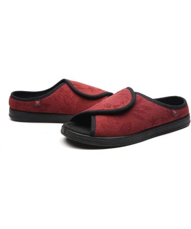 Leesa Extra Wide Diabetic Shoes for Women | Adjustable Recovery Slippers for Foot Swelling | Soft Comfortable Nursing Shoes | Size 7.5 Red - Buy Online on GoSupps.com