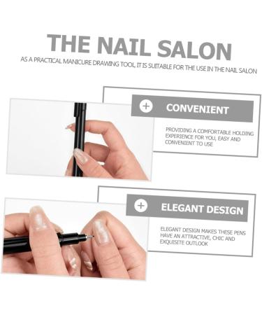 POPETPOP Nail Pen Manicure Dotting Pen Drawing Painting Liner Pens Nail Polish Drawing Pen Nail Dotting Painting Drawing Pen Nail Brush Pen Nail Drawing Pen Gel Nail Tool Abs Simple Step 14X1X1CM Black - Buy Online on GoSupps.com