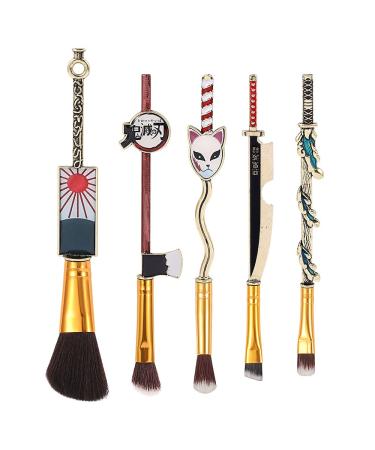 Cute Demon Slayer Makeup Brushes - Anime Kimetsu No Yaiba Tanjirou Nezuo Metal Cosmetic Brush Set for Eyeshadow & Foundation - Buy Online on GoSupps.com