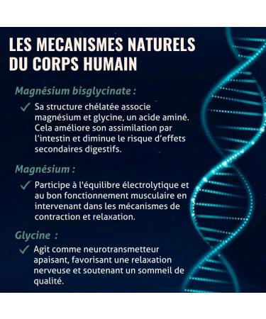 Blanc Bresson - Magnesium Bisglycinate + Vitamin B6 + Taurine - Maximum Absorption & Easy Assimilation Fights Fatigue Stress Relaxation - 60 Capsules - 30 Day Treatment - Made in France - Buy Online on GoSupps.com