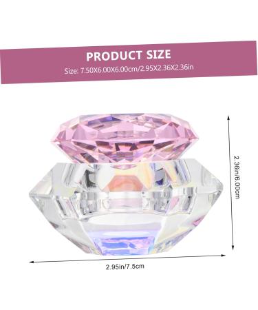 DRESSOOS 1pc nail art crystal cup glass dappen dish for glassware tools with lid clear dappen dishes cup nail powder bowl nail liquid bowl cups glass Powder plate crystal art glass optional 7.5x6cm Pink - Buy Online on GoSupps.com