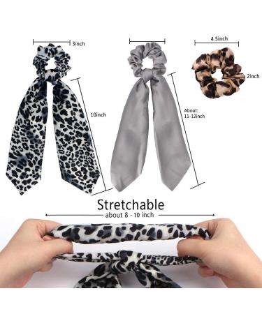 Jaciya 12 Pack Satin Silk Leopard Scrunchies for Women - Hair Scarf, Ponytail Holder, Elastic Hair Ties - Hair Styling Accessories - Buy Online on GoSupps.com