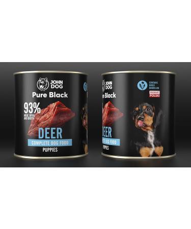 JOHN DOG Pure Black - Premium Wet Food for Dogs - 93% Meat - Premium Wet Food for Dogs - Gluten Free Wet Food - 100% Ingredients - Buy Online on GoSupps.com