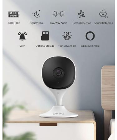 Imou 1080P Home Security Camera 2 Pack with Night Vision, 2-Way Audio, Human & Sound Detection | WiFi Indoor Camera Dog Cam | Works with Alexa | 2MP - Buy Online on GoSupps.com