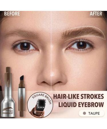 Liquid Eyebrow Brush Multi-Functional Non-Smudging Pressed Wild Eyebrow Pencil Eyebrow Brush Angled Square Brush Waterproof Brow Pen Eyebrow Pen for Hair-Like Natural Brows (Taupe) - Buy Online on GoSupps.com