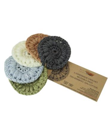 Funky Soap 5 handmade crochet pads reusable 70% bamboo 30% cotton