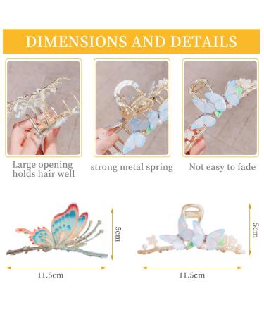 2 Pieces Butterfly Hair Clips - Kraeoke Colored Large Metal Hair Clips for Cute Hairstyles - International Shipping Available - Buy Online on GoSupps.com