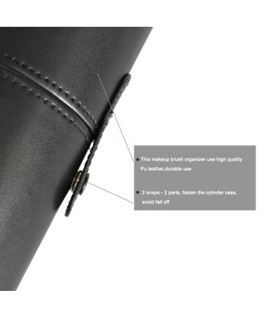 Buy A-Cup Black PU Leather Makeup Brush Holder | Travel Cosmetic Organizer - Stylish & Durable - Buy Online on GoSupps.com