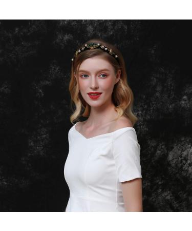 LUKSKISS Handmade Rhinestone Velvet Padded Headband for Women - Luxury Vintage Princess Style - Buy Online on GoSupps.com