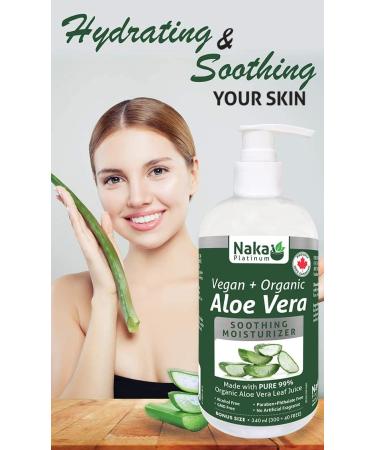 ORGANIC Aloe Vera Vegan + Soothing Moisturizer 99% PURE Cold Pressed Made in Canada (340ml) 340 ml (Pack of 1) - Buy Online on GoSupps.com