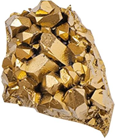 Electroplated Golden Crystal Cluster - Crystal Rock Mineral Crystal Specimen | Excellent Electroplated Golden Crystal Stone Natural Crystal Raw Gemstones Cluster for Home Decoration Crafts - Buy Online on GoSupps.com