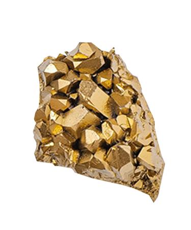 Crystal Geode | Stone Electroplated Golden Crystal - Mineral Crystal Specimen Natural Crystal Raw Gemstones Cluster for Home Decoration Crafts