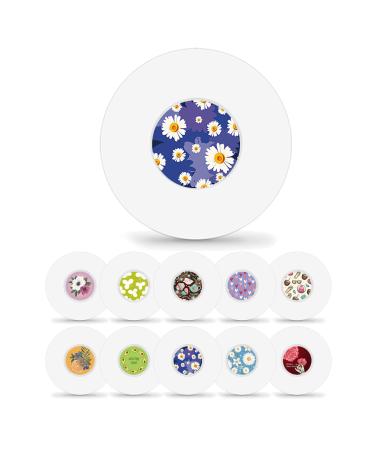 Freestyle Sensor Stickers Sets & Libre 3 Sensor Covers Waterproof Adhesive Patches CGM Tape Clear Bandage with Sticker Hypoallergenic Latex-Free 14 Days Long Stay Total 40Pack Floral Libre 3