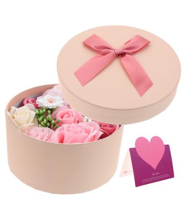 Housoutil Preserved Flower Decoration Christmas Ornaments Wedding Favors Scented Plant Rose Soap Rose Scented Bar Soap Christmas Decorations Props Soap Flower Artificial 16.2X16.2X8.2CM Pink