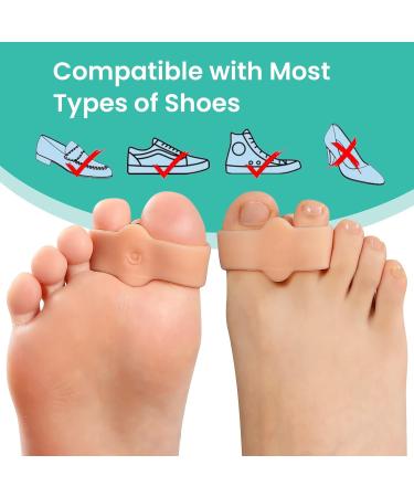 Welnove Toe Separators - Pack of 8 Soft Gel Bunion Correctors with 2 Loops - Big Toe Spacers for Bunions and Overlapping Toes - Beige - Buy Online on GoSupps.com