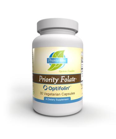 Priority One Vitamins - Priority Folate 30 Capsules - Superior Folate Supplementation with Optifolin+ 5MTHF Folate*