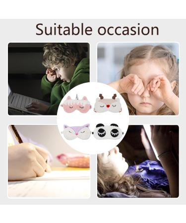 4 Pack Plush Sleep Masks for Kids Funny Animal Designs Soft & Comfortable Eye Masks for Girls & Young Adults - Buy Online on GoSupps.com