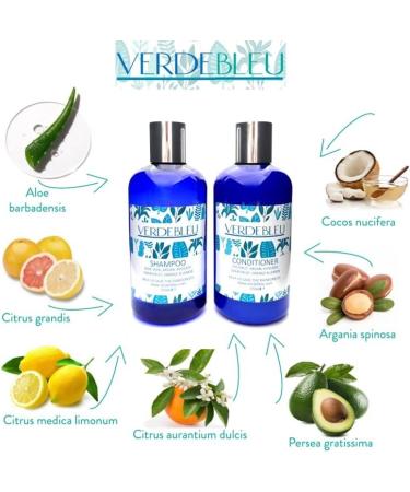 99% Natural SHAMPOO - ALOE VERA ARGAN AVOCADO GRAPEFRUIT ORANGE & LEMON - 250ml by VERDEBLEU. Free of sulfates Parabens. We donate 5% of profits to Save the Rainforests. - Buy Online on GoSupps.com