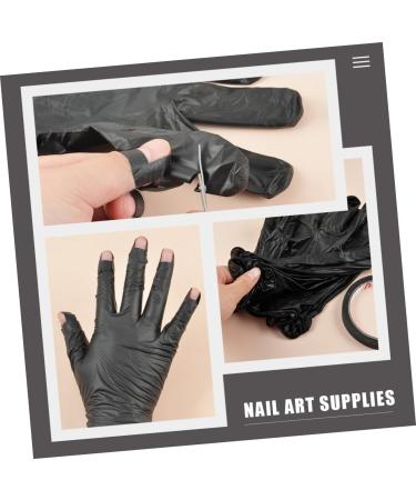 Healeved 4 Sets Uv Gloves for Gel Nail Led Dry Gloves Uv Protection Gloves Nail Art Protection Gloves Manicure Care Fingerless Gloves Nail Nail Supplies Disposable Pvc - Buy Online on GoSupps.com