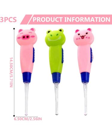 Ear Wax Removal for Kids 3Pcs Ear Wax Removal for Kids with LED Light Detachable Cute Cartoon Cleaner with Light for Easy Access 6x3in - Buy Online on GoSupps.com