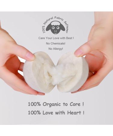 Budieggs Organic XL Wool Dryer Balls 6-Pack - Chemical-Free Fabric Softener for 1000+ Loads - Hypoallergenic & Baby Safe - Reduce Wrinkles Naturally - White - Buy Online on GoSupps.com