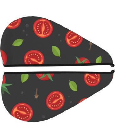 Tomatoes1 Microfiber Hair Towel - Super Absorbent Coral Velvet Wrap for Women | Quick Dry Hair Cap for Long Curly & Thick Hair - Buy Online on GoSupps.com