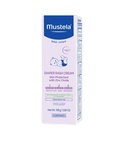 Mustela Baby Diaper Rash Cream 123 - Zinc Oxide Skin Protectant - Fragrance & Paraben Free - 98% Natural Ingredients - 3-Pack - Buy Online on GoSupps.com