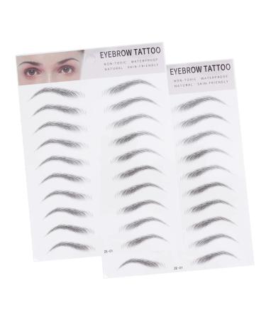 NOLITOY 2pcs Hair-like Women Tool Stickers Transfer for Type Artificial Black Imitation Men Eyebrow 20.50X15.00X0.20CM Black