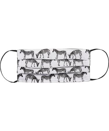 Reusable Reversible Double Sided Cloth Face Mask Black and White - Zebra