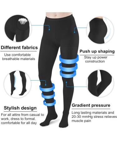 Shop Varicose Veins Compression Pantyhose 20-30 mmHg - Closed Toe Support Hose Black Small | International Shipping Available - Buy Online on GoSupps.com