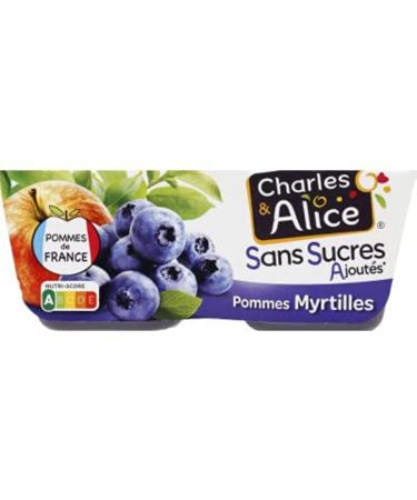 Charles & Alice Fruit Dessert Apples Blueberries Charles & Alice 4x97g - 4 pots of 100g