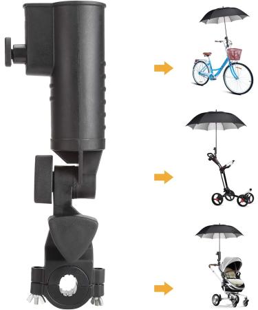 Universal 3 Wheel Golf Push Cart Umbrella Holder - Adjustable Angle Mounting Attachment for Stroller & Wheelchair - Buy Online on GoSupps.com