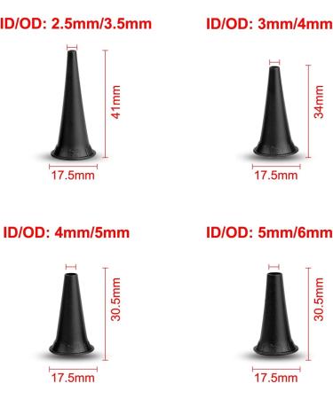 Jiusion Original 4 Pack Otoscope Speculum Tips - 2.5mm 3mm 5mm for 3x Otoscopes | Disposable Otoscope Caps - Fast International Shipping - Buy Online on GoSupps.com