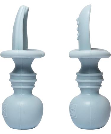 Sodatch Baby Cutlery Blue Grey - 100% Food Grade Silicone Utensils | BPA Free & Easy Grip for Babies - Buy Online on GoSupps.com