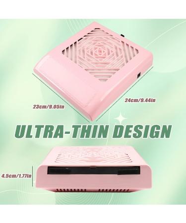ANGNYA 80W Nail Dust Collector for Acrylic Nails - Powerful Nail Vacuum with Dust Brush & Filter for Salon and Home Use (Pink) - Buy Online on GoSupps.com