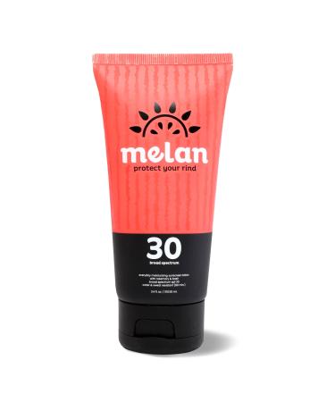 Melan Everyday SPF 30 Sunscreen Lotion 3.4oz - Lightweight Broad Spectrum Vegan Water & Sweat Resistant Dermatologist Tested Clean SPF with Rosemary & Basil PEG & Silicone Free Made in USA