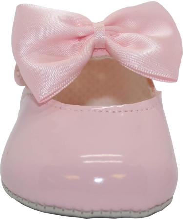 Baby Girls Bow Button Pram Shoes | Soft Sole | Made in Britain | 3 UK Child | Pink - Buy Online on GoSupps.com