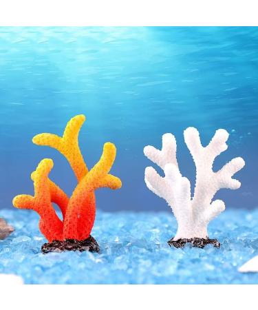 Movoja 2 Pieces Aquarium Decoration Corals - White Coral for Fresh & Salt Water Aquariums - Enhance Your Aquaristics - Buy Online on GoSupps.com