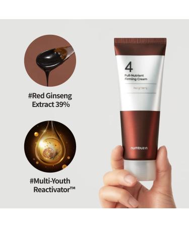 numbuzin No.4 Cream | Full-Nutrient Firming Cream | Skin Elasticity Wrinkle Care Anti-aging Deeply Nourishing Hydration | Red Ginseng Panthenol Niacinamide Bifida | 2.02 fl. oz. - Buy Online on GoSupps.com