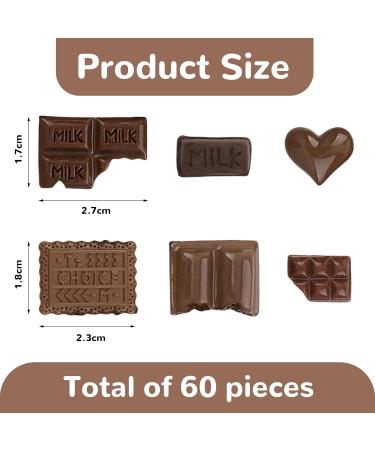 Calkkrer 60 pieces artificial chocolate simulation chocolate resin chocolate cabochons candy decoration artificial candy chocolate model - Buy Online on GoSupps.com