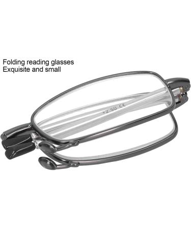 Bezax Foldable Gray Reading Glasses - Blue Light Blocking Presbyopia Eyewear for Men & Women with Portable Storage Box - Stylish & Comfortable (+250) - Buy Online on GoSupps.com