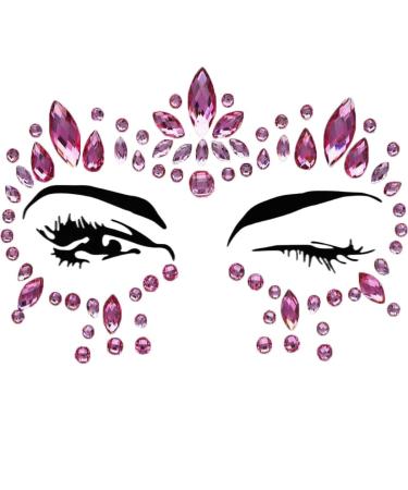 Blindery Mermaid Pink Face Gems Rhinestone Jewels Tattoo for Women/Girls - 2PCS - Buy Online on GoSupps.com