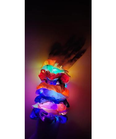 10PCS LED Hair Scrunchies with Zipper Pocket | 3 Light Modes | Summer Glow Accessories - Mermaid 10 - Buy Online on GoSupps.com