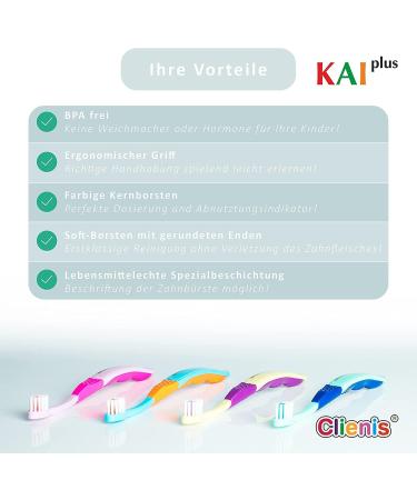 Clienis Baby Toothbrush Set for 0-3 Years | Extra Soft Children's Toothbrush - 4 Pack Kai Plus Care - Buy Online on GoSupps.com