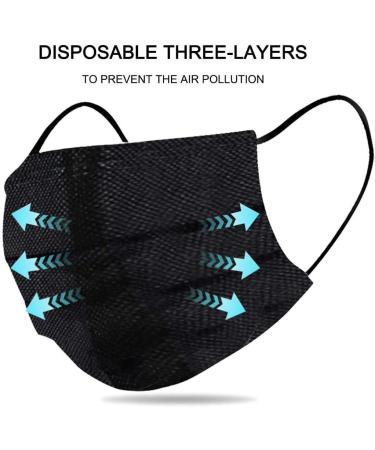 1ABOVE Disposable 3 Ply Breathable Face Mask (50Pcs Black) - Dustproof & Comfortable - Buy Online on GoSupps.com