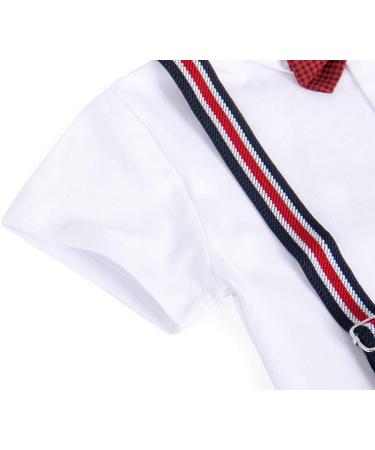 AmzBarley Baby Boys Gentlemans Tuxedo Rompers Set | Long/Short Sleeve Dress Shirt Pants Vest Bowtie | Black | 6-12 Months - Buy Online on GoSupps.com
