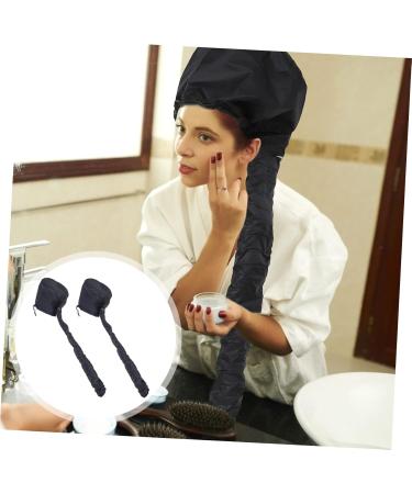 AUTSUPPL 2pcs Dry Hair Cap Hair Caps Conditioning Cap Delicate Hats Practical Hats Black 190t - Buy Online on GoSupps.com