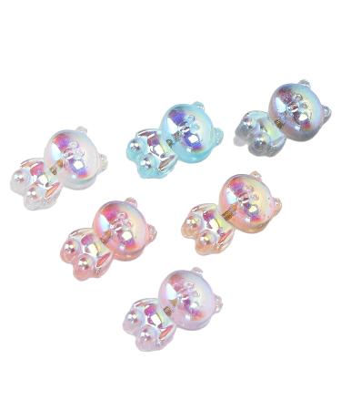 6pcs Cute 3D Bear Nail Art Decorations - Fashionable DIY Accessories for Nail Design - Buy Online on GoSupps.com