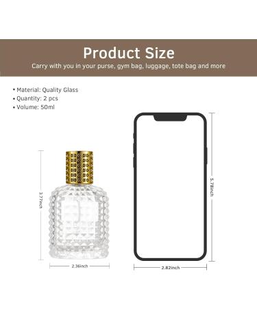 HXRYAGi 50ml Refillable Clear Glass Luxury Spray Perfume Bottle Empty Atomizer Bottle Makeup Tool (50ML Gold & Silver) 50 ml Gold & Silver - Buy Online on GoSupps.com
